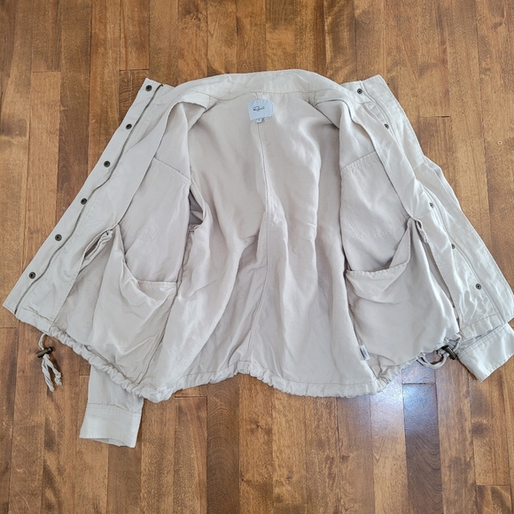 RAILS COLLINS Linen Blend Utility Jacket Off White Bone Medium - Picture 7 of 11
